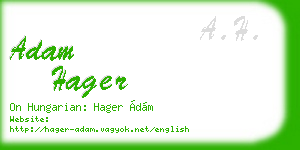 adam hager business card